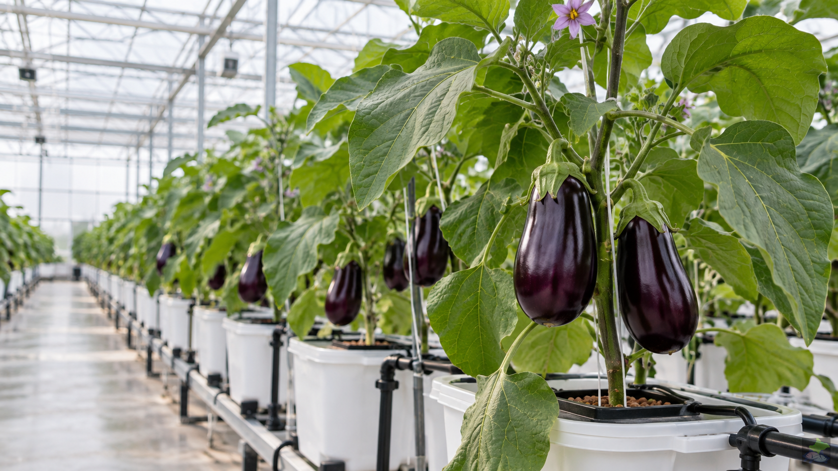 Berenjena en cultivo hidropónico