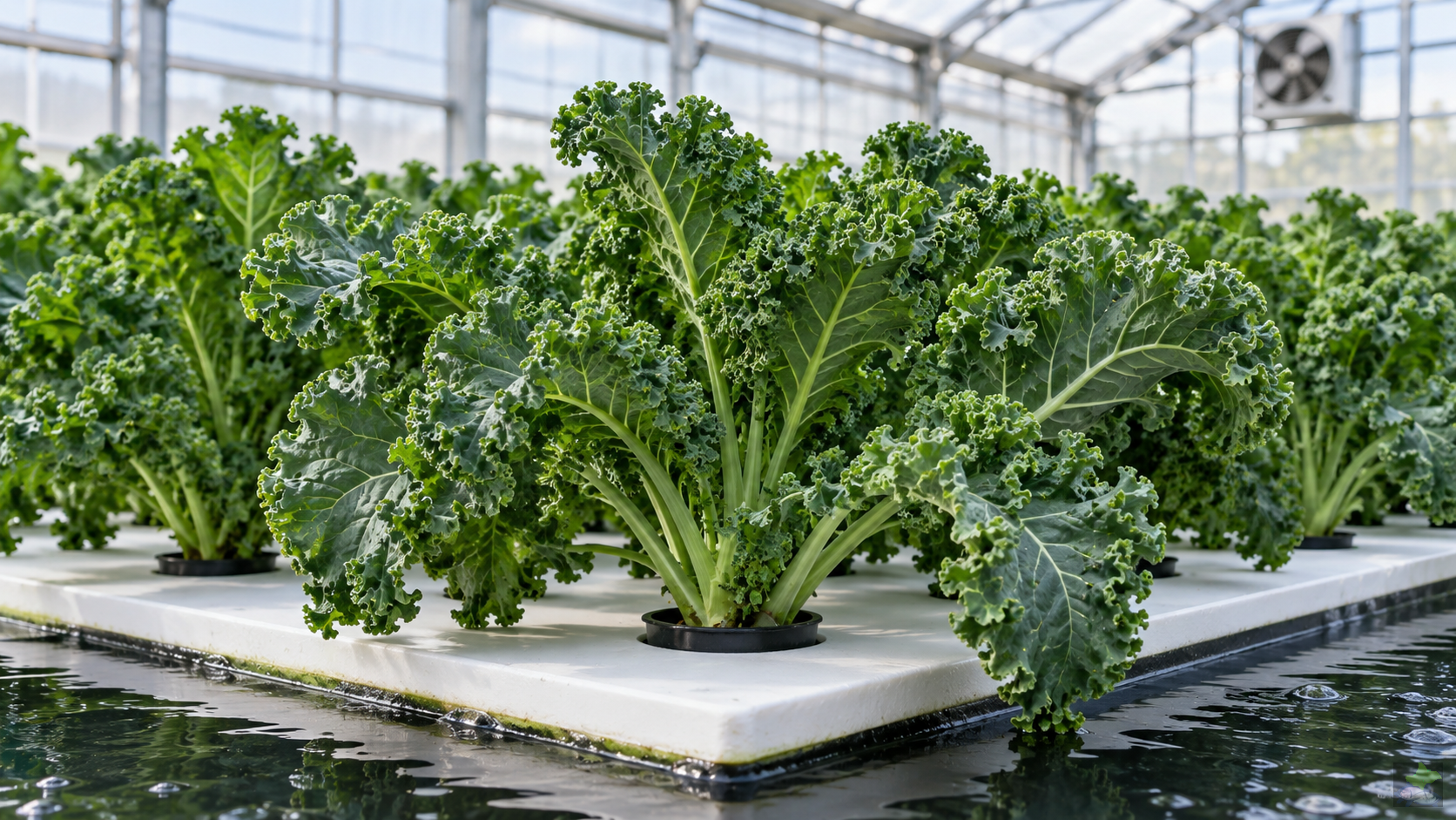 Col rizada en cultivo hidropónico