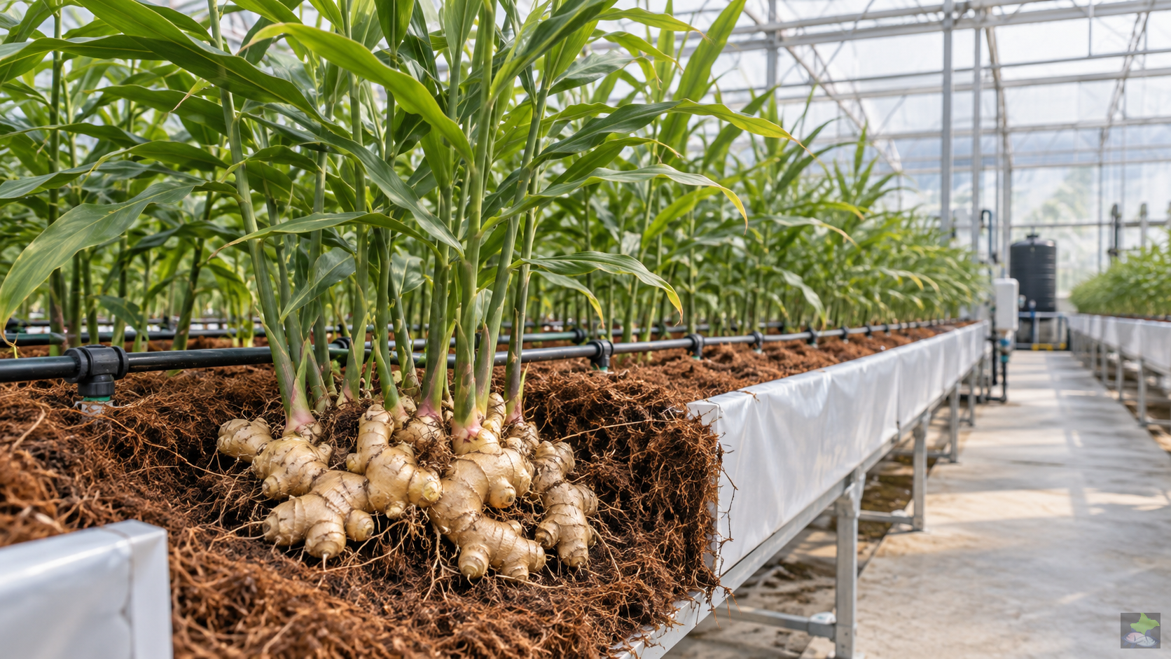 Jengibre en cultivo hidropónico