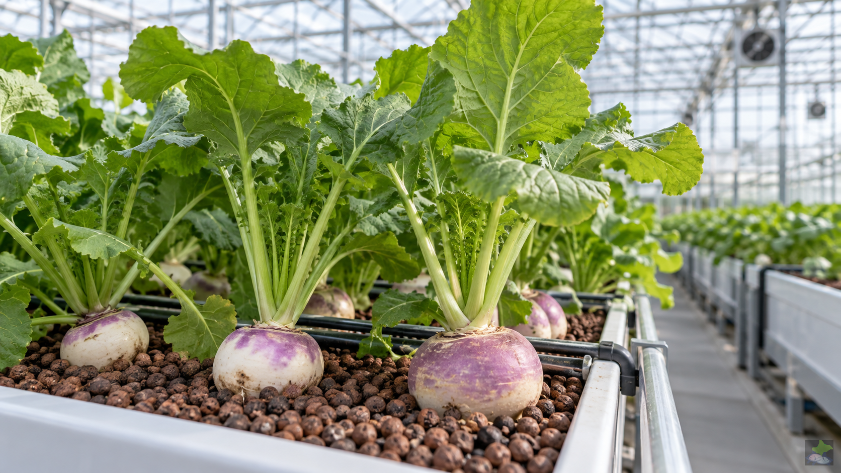 Nabo de mayo y nabo sueco en cultivo hidropónico
