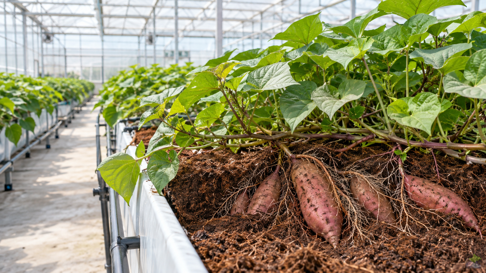 Boniato en cultivo hidropónico