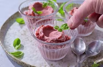 Erdbeer-Basilikum-Sorbet