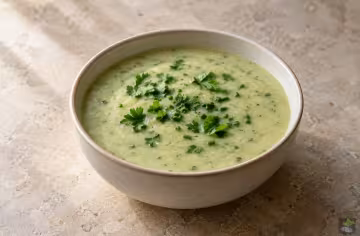 Illustration: cremige Kartoffelsuppe mit frischen Kräutern