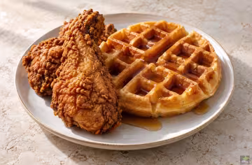 Hähnchen mit Waffeln