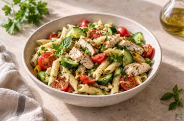 Hähnchen-Pasta-Salat