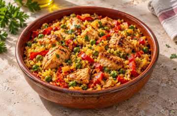Ensalada de arroz con pollo