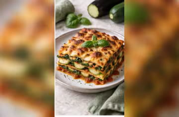 Gemüse-Lasagne mit Spinat und Zucchini