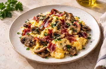Revuelto de setas y jamón