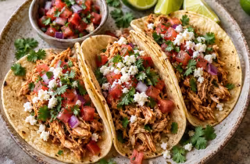 Langsam gegarte Hähnchen-Tacos